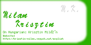 milan krisztin business card